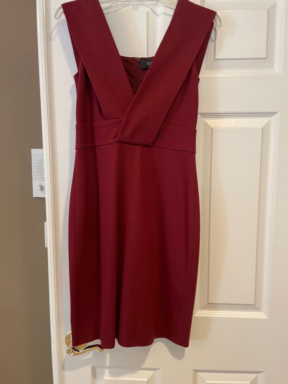 Gucci Sleeveless V-Neck dress in deep wine